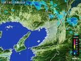 2016年10月19日の大阪府の雨雲レーダー