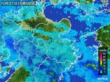 2016年10月21日の大分県の雨雲レーダー