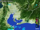 2016年10月22日の愛知県の雨雲レーダー