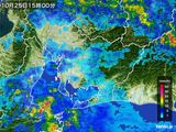 2016年10月25日の愛知県の雨雲レーダー