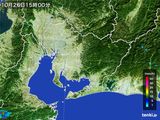 2016年10月26日の愛知県の雨雲レーダー