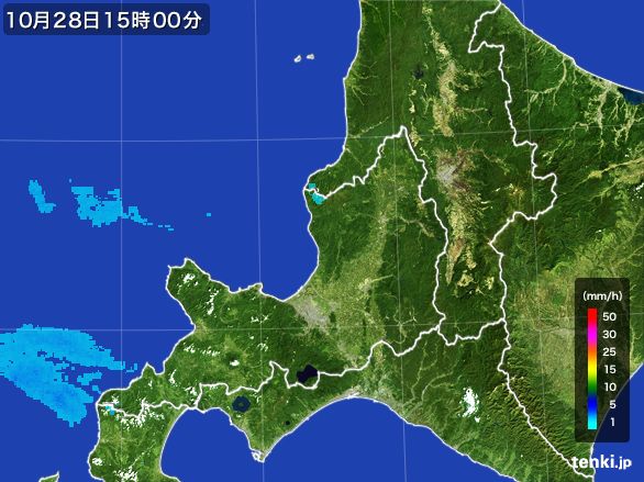 道央の雨雲レーダー(2016年10月28日)