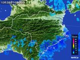 2016年10月28日の徳島県の雨雲レーダー