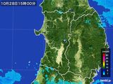 2016年10月28日の秋田県の雨雲レーダー