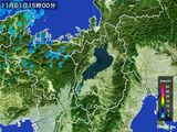 2016年11月01日の滋賀県の雨雲レーダー