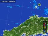 2016年11月02日の島根県の雨雲レーダー