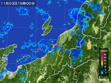 2016年11月03日の新潟県の雨雲レーダー