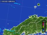 2016年11月03日の島根県の雨雲レーダー