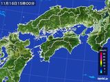 2016年11月16日の四国地方の雨雲レーダー