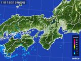 2016年11月18日の近畿地方の雨雲レーダー