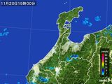 2016年11月20日の石川県の雨雲レーダー