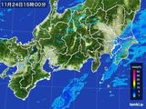 2016年11月24日の東海地方の雨雲レーダー