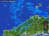 2016年11月24日の島根県の雨雲レーダー