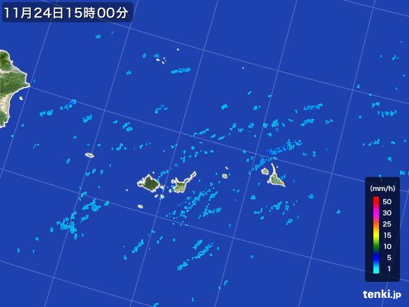 宮古・石垣・与那国(沖縄県)の雨雲レーダー(2016年11月24日)