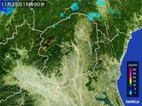 2016年11月25日の栃木県の雨雲レーダー