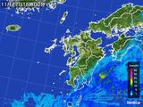 2016年11月27日の九州地方の雨雲レーダー