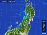 2016年11月29日の東北地方の雨雲レーダー