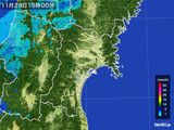 2016年11月29日の宮城県の雨雲レーダー
