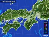 2016年11月30日の近畿地方の雨雲レーダー
