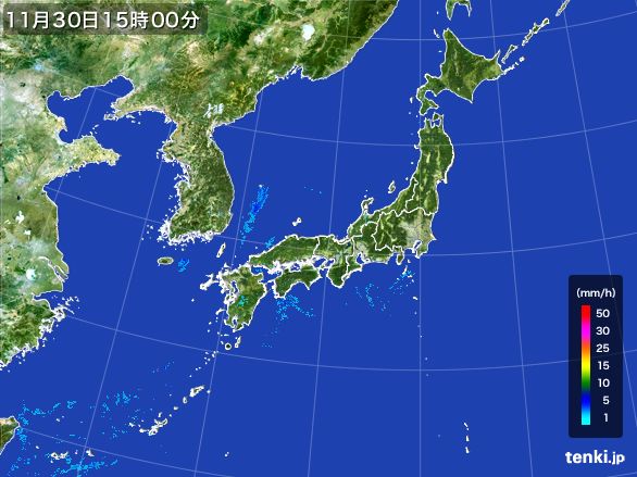 雨雲レーダー(2016年11月30日)