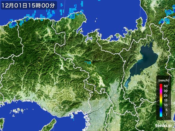 京都府の雨雲レーダー(2016年12月01日)