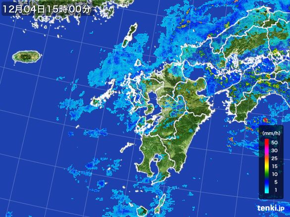 九州地方の雨雲レーダー(2016年12月04日)
