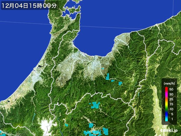 富山県の雨雲レーダー(2016年12月04日)