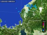 2016年12月05日の福井県の雨雲レーダー
