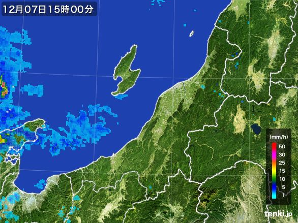 新潟県の雨雲の動き(2016年12月07日)