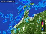 2016年12月07日の石川県の雨雲レーダー