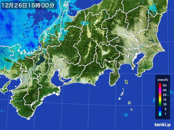 東海地方の雨雲レーダー(2016年12月26日)