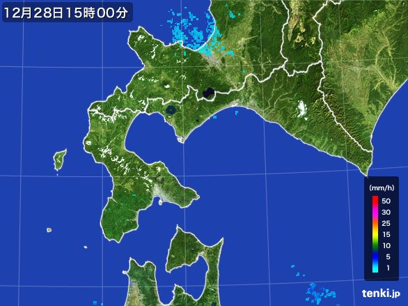 道南の雨雲レーダー(2016年12月28日)