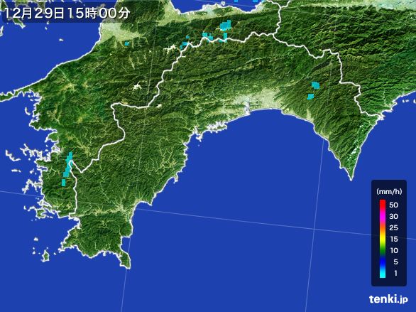 高知県の雨雲レーダー(2016年12月29日)