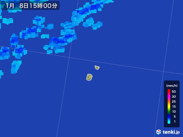 南大東島(沖縄県)の雨雲レーダー(2017年01月08日)