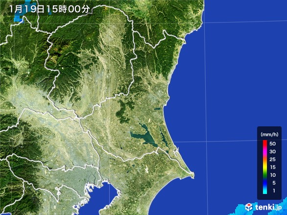 茨城県の雨雲レーダー(2017年01月19日)