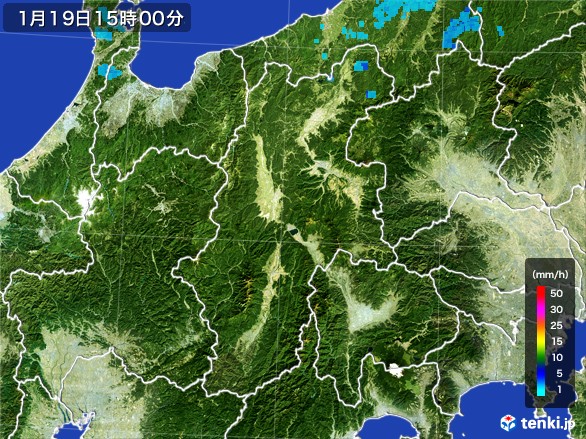 長野県の雨雲レーダー(2017年01月19日)