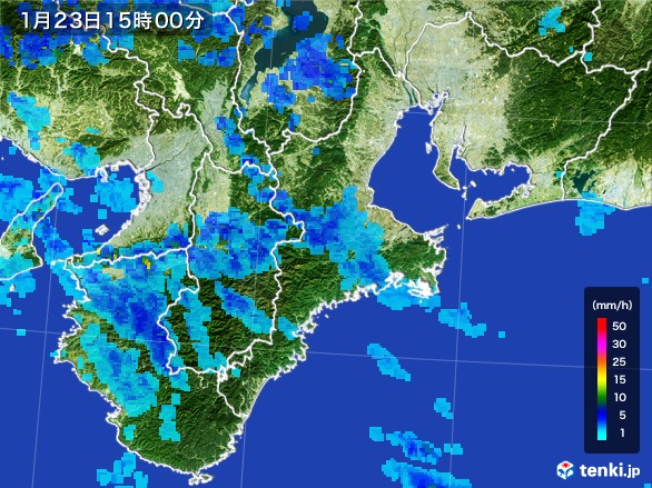 三重県の過去の雨雲の動き(2017年01月23日) - 日本気象協会 tenki.jp