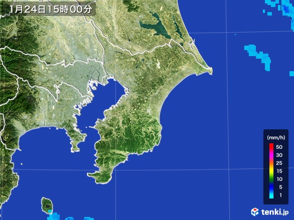 千葉県の雨雲レーダー(2017年01月24日)
