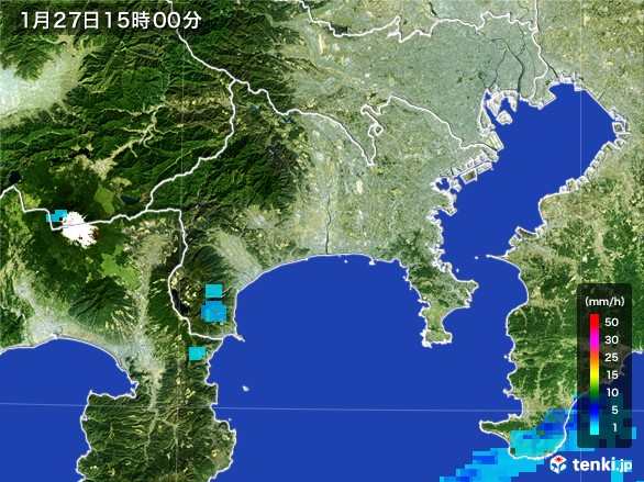 神奈川県の雨雲レーダー(2017年01月27日)