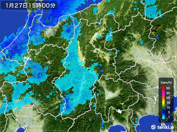 長野県の雨雲レーダー(2017年01月27日)