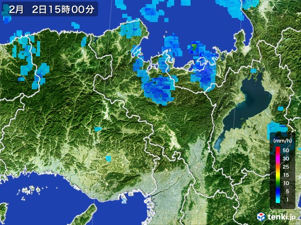 京都府の雨雲レーダー(2017年02月02日)