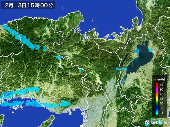 京都府の雨雲レーダー(2017年02月03日)