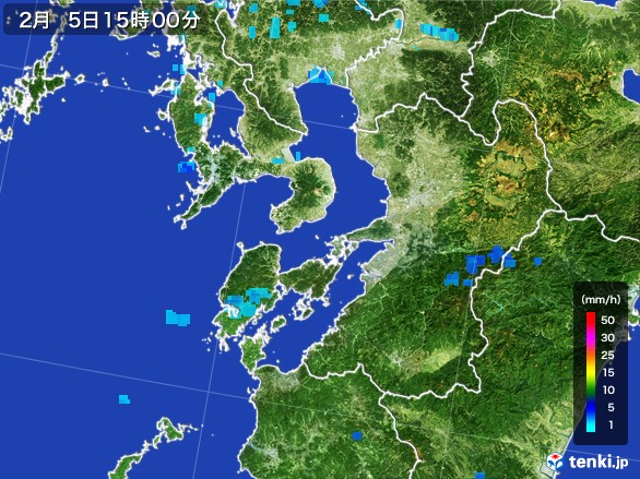 熊本県の雨雲レーダー(2017年02月05日)