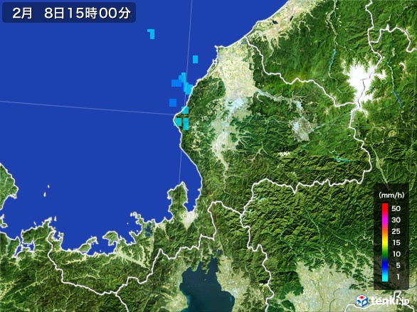 福井県の雨雲レーダー(2017年02月08日)