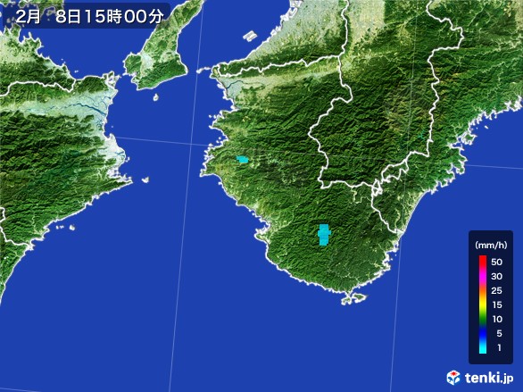 和歌山県の雨雲レーダー(2017年02月08日)