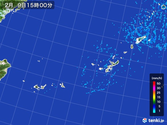 沖縄地方の雨雲レーダー(2017年02月09日)