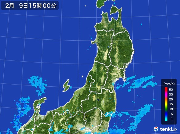 東北地方の雨雲レーダー(2017年02月09日)