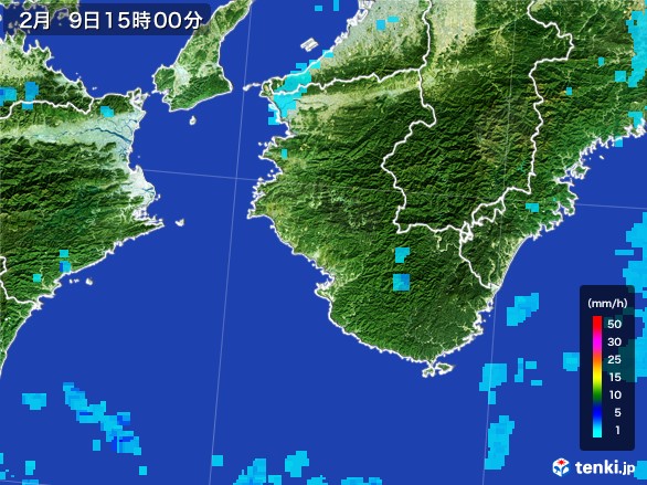 和歌山県の雨雲レーダー(2017年02月09日)