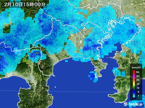 神奈川県の雨雲レーダー(2017年02月10日)