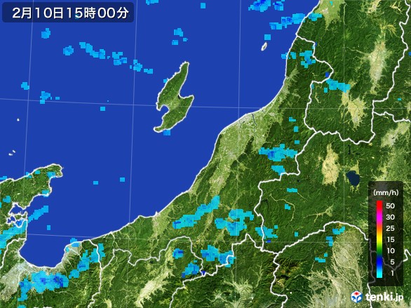 新潟県の雨雲レーダー(2017年02月10日)